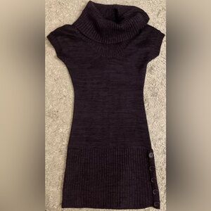 GERI C purple short sleeve cowl neck tunic sweater top small s